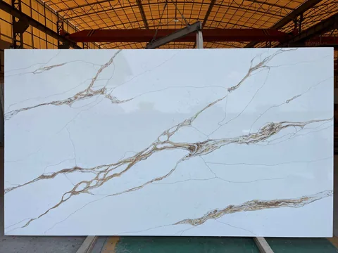 Calacatta Imperial Gold quartz slab