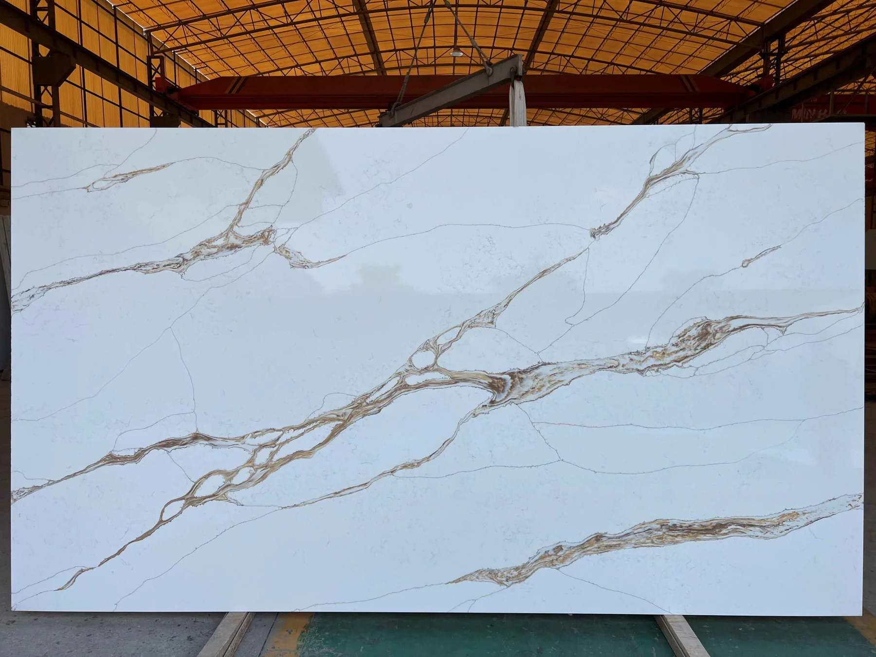 Calacatta Imperial Gold quartz slab