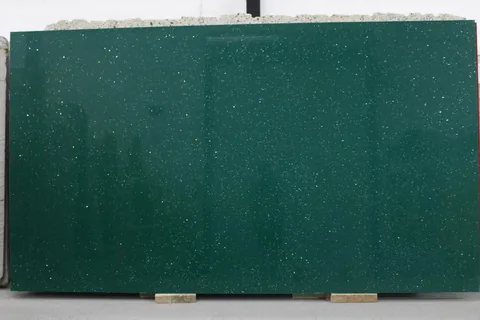 Green Star quartz slab