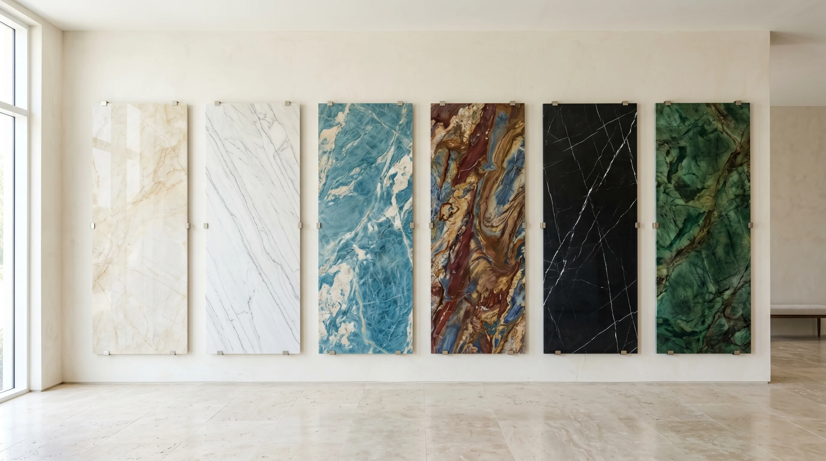 Quartzite slab showroom